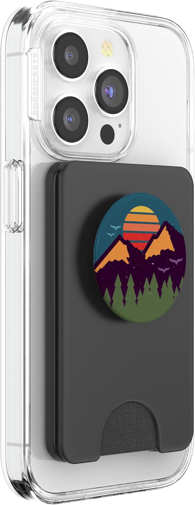 Retro Sunset Pine Trees &amp Mountain Scene PopSockets Adhesive PopGrip