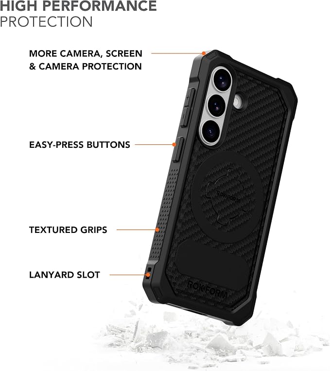 Rokform Rugged Case for Galaxy S26 Magnetic + RokLock (Black)