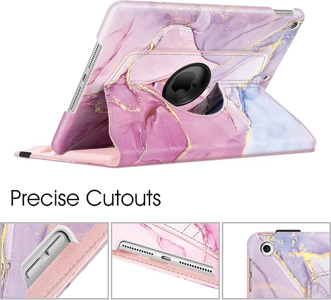 Fintie 360° Rotating Case for iPad 9th / 8th / 7th Generation 10.2 Inch | Swivel Stand Portrait &amp Landscape Viewing Shockproof Cover with Pencil Holder Auto Wake/Sleep Aqua Wave