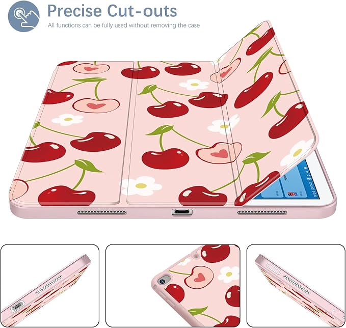 Case for iPad 6th / 5th Generation 9.7-inch iPad Air 2 /Air 1 | Smart Trifold Stand Shockproof Case with Pencil Holder Auto Wake/Sleep Cover Viewing &amp Typing Angles Black Flowers