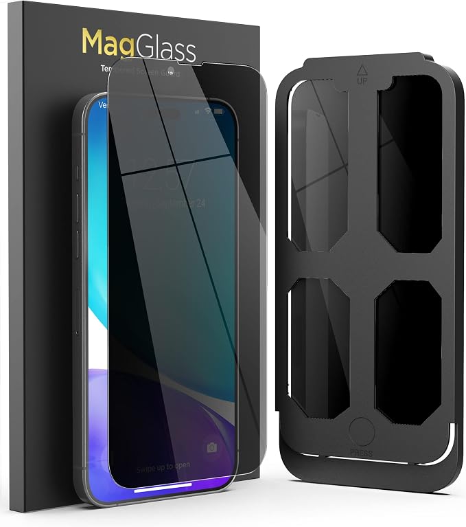 Privacy+ Guard for iPhone 14 PRO MAX Privacy Screen Protector Tempered Glass Case Compatible (Anti-Spy Side Tint)