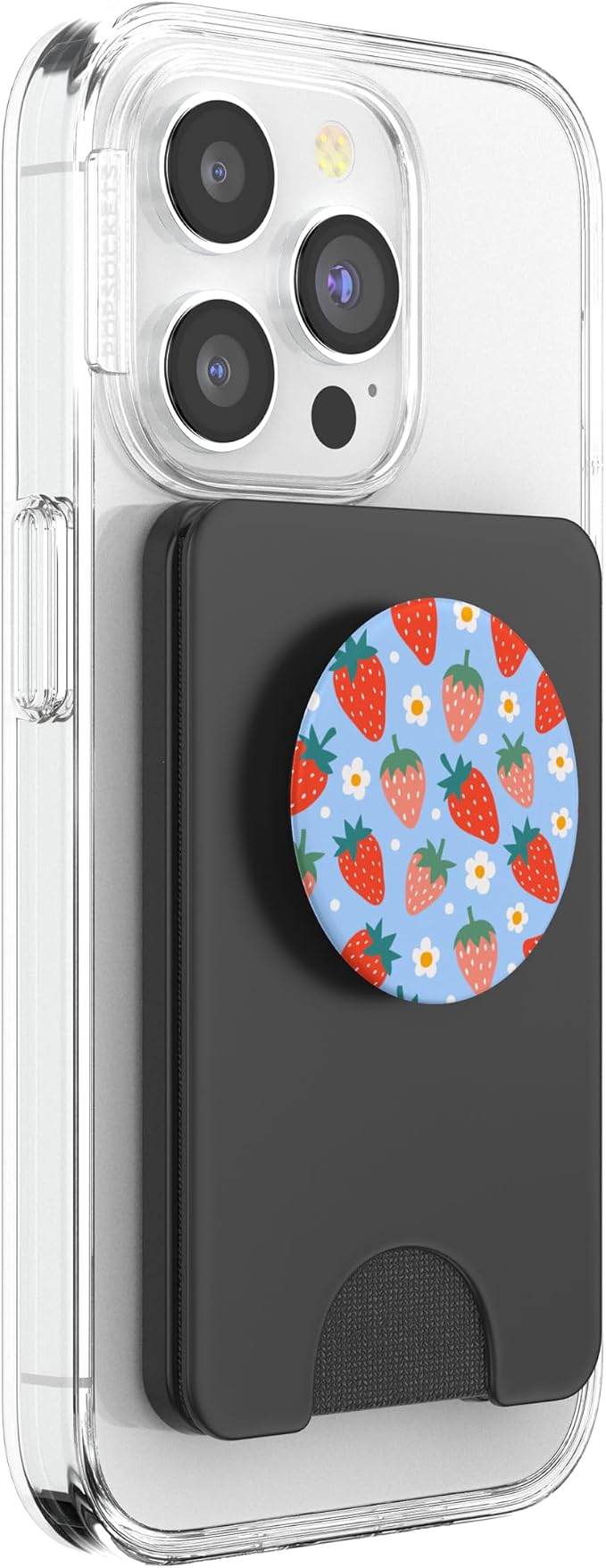 PopSockets Phone Grip – Floral Blue Strawberry Patch PopSockets Adhesive PopGrip