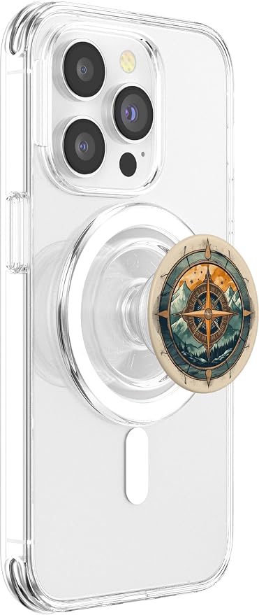 Vintage Landscape Hiking Compass PopSockets MagSafe PopGrip for iPhone