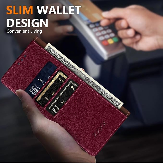 ZZXX for Samsung Galaxy S25 Wallet Case with [RFID Blocking] Card Slot Stand Strong Magnetic Leather Flip Fold Protective Phone Case for Samsung Galaxy S25 Case Wallet(Black-6.2 inch)