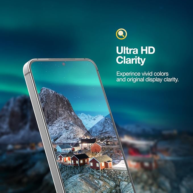 Designed for Samsung Galaxy S24 Tempered Glass Screen Protector UHD &amp Camera Lens Protector with Applicator