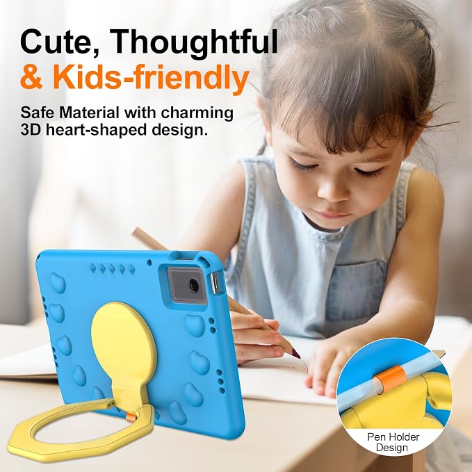 for Lenovo Idea Tab Plus Case 12.1 2025 with 360° Rotating Stand Handle and Pencil Holder New EVA Shockproof Cover for Kids Adults Home School Office Outdoor Black