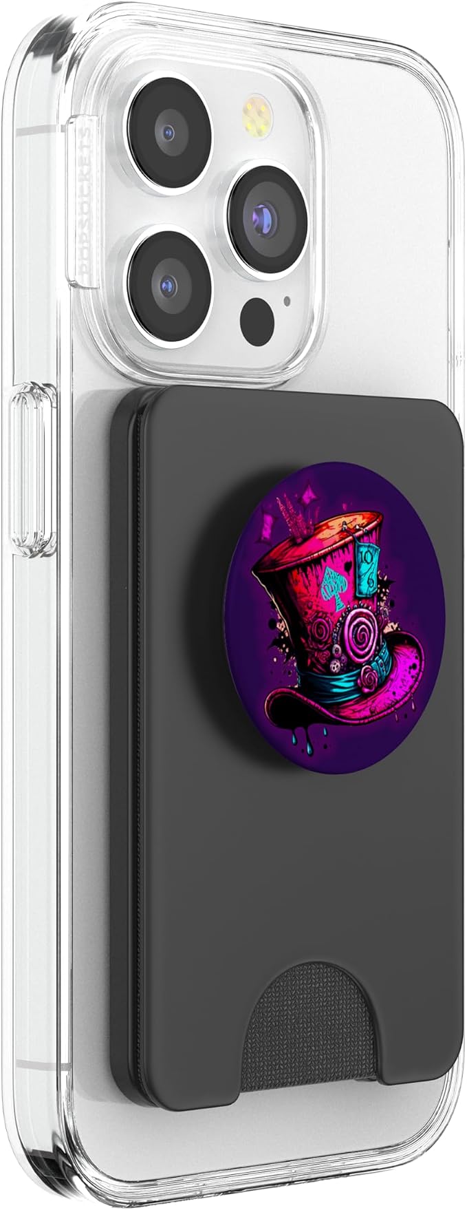 We're All Mad Here Pink Steampunk Alice in Wonderland Hat PopSockets Adhesive PopGrip