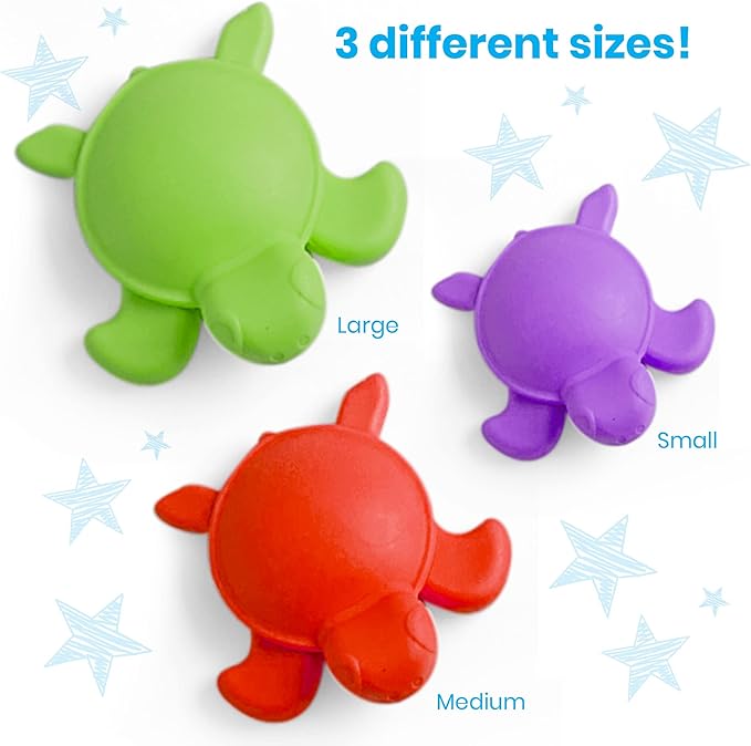hand2mind Tactile Turtles Math Activity Set, Toddler Numbers and Counting, Math Counters for Kids, Color Sorting Toys, Sensory Turtle Game, Preschool Learning Activities, Montessori Math Materials