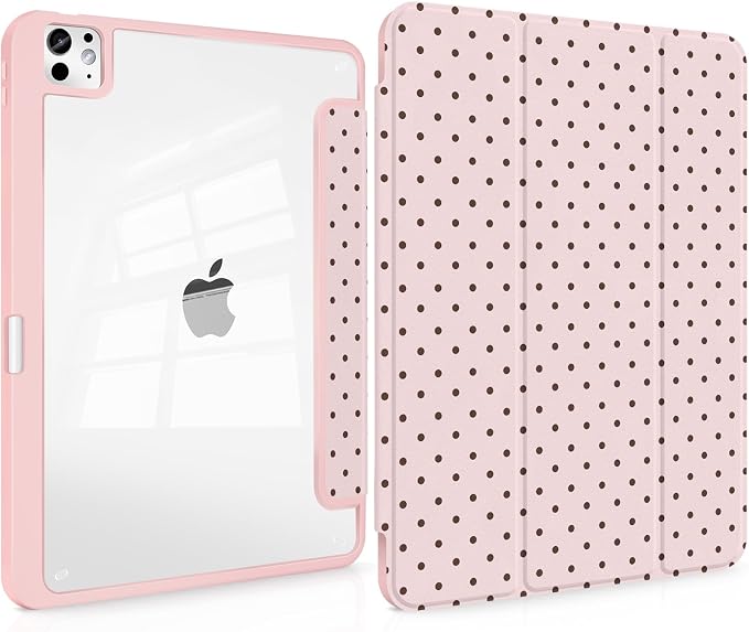 Case Compatible with iPad Pro 11 inch M5 2025 6th Generation / M4 2024 5th Generation Shockproof Hybrid Slim Stand Cover with Clear Back Shell &amp Pencil Holder Auto Wake/Sleep Black