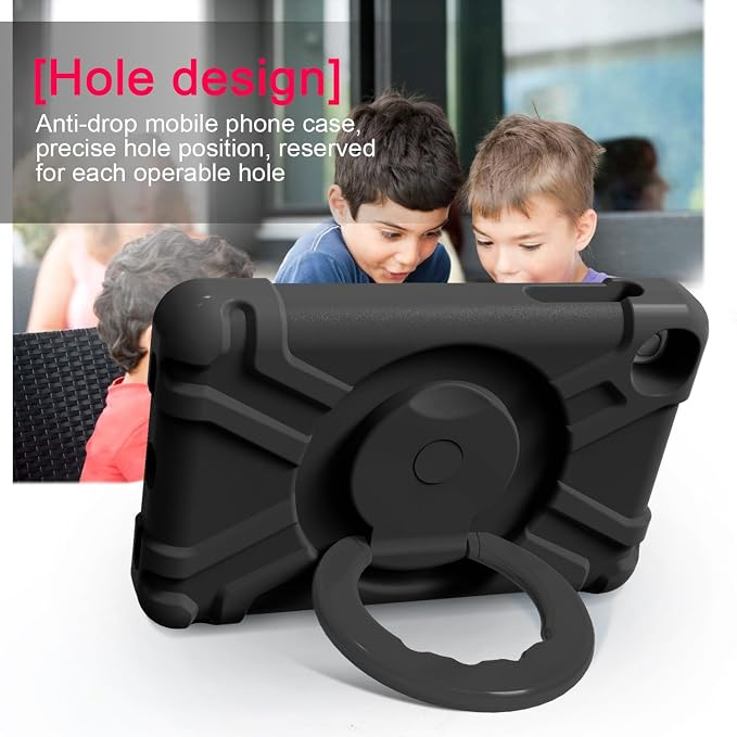 AKABEILA Compatible with Amazon Fire HD 8 2020/2022 Tablet Case，Rugged Kids Case with Stand Lightweight Shockproof Kids Friendly Tablet Cover Black