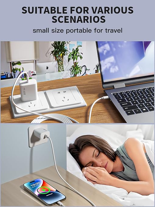 USB C Charger Block Fast Charging iPhone 17 Pro Charger40-60W Dynamic AdapterMax 60 Watt Fast Apple USBC Plug Compatible with iPhone 17 16 15 14 13 12 11 SeriesiPad Mini Pro AirMacBook AirAirPods