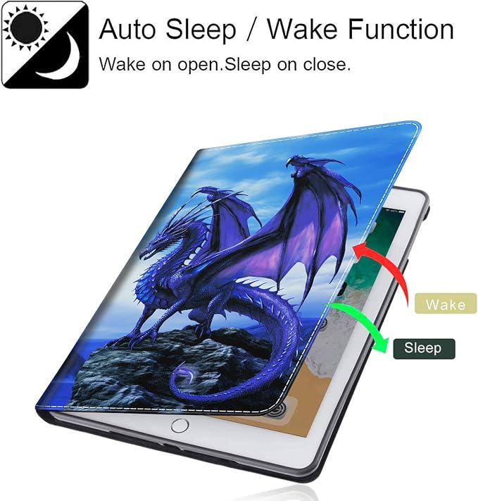 Case for 7 All-New Kindle Paperwhite 12th Gen 2024 &amp Kindle Colorsoft Signature Edition (2024 Release) PU Leather Folio Cover with Auto Wake/Sleep ，Blue Dragon