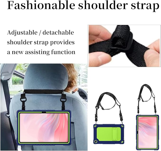 for Onn. 10.4 Tablet Pro (2023 Model:100110603) Case Built in Kickstand Heavy Duty Hybrid Protective Hard Back Shell Case with Shoulder Strap for Walmart Onn 10.4 Tablet Pro 2023 Model (Black)