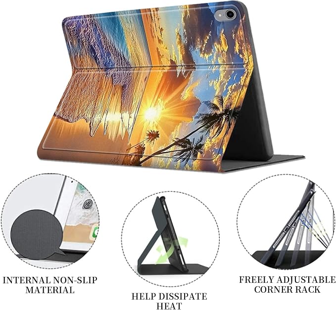 Case for iPad (A16) 11th Generation 11 Inch 2025/ iPad 10th Generation 10.9 Inch 2022 CaseHybrid Slim Multi-Angles Stand Auto Wake/Sleep Cover-Beach Sunset
