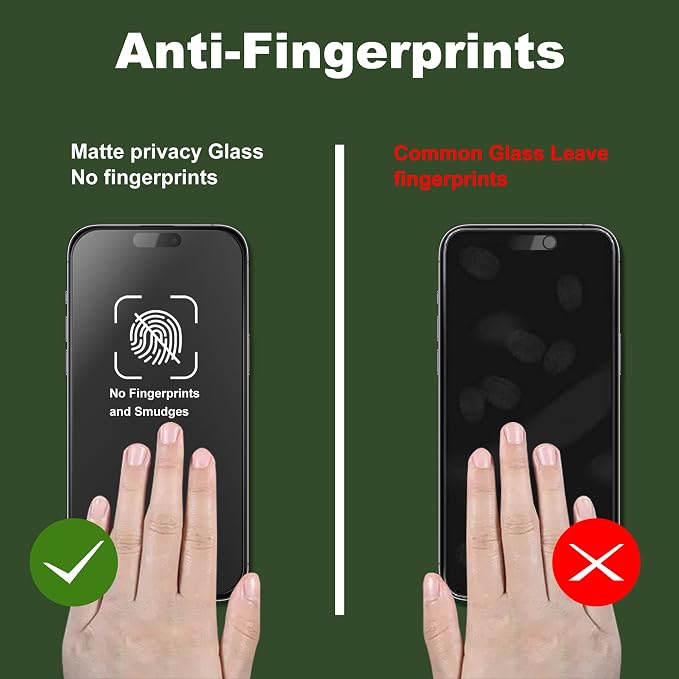 [2-Pack Matte Tempered Glass Screen Protector for iPhone 15 Pro Max Anti-Fingerprint &amp Oil Resistant Smooth as Silk 9H Hardness Bubble-Free Case Friendly 6.7-Inch