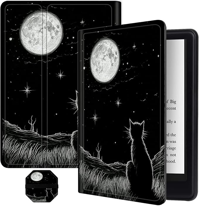 for All-New Kindle Fire HD 10 &amp 10 Plus Tablet (13th/11th Gen 2023/2021 Release) 10.1 + Screen Clean Pad Slim PU Leather Multi-Angle Kickstand Cover with Auto Wake/Sleep Horse with US Flag