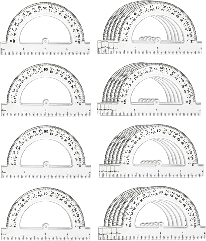 Mr. Pen- Bulk Plastic Protractor, 24 Pack, 4 Inch, Clear Small Protractors for Geometry Classroom Student School & Office Supplies, Flexible Translucent Protractor, Math Protractors 180 Degrees