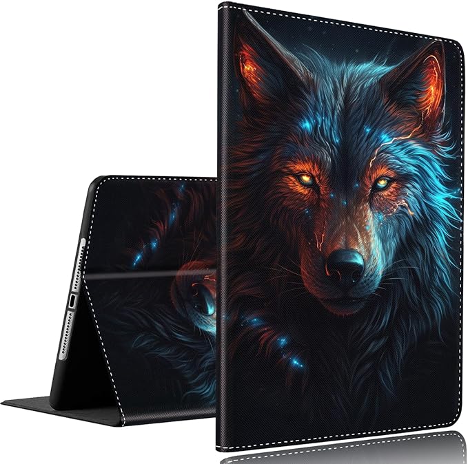 Vintage Floral Astronaut iPad 9th Gen Case - 10.2 Inch Standing Cover with Auto Sleep/Wake