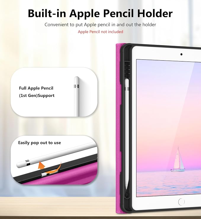 DTTO for iPad 9th/8th/7th Gen Case 10.2 Inch (2021/2020/2019) Brown | 360 Degree Rotating Premium Faux Leather Folio Stand Cover with Pencil Holder Auto Sleep/Wake Multiple Angles Hand Strap