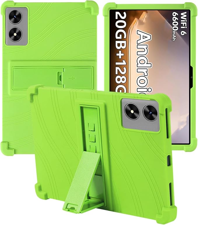for SHARECLOUD P10/Frameflow P10 2025 10.1 Inch Tablet CaseBOVUGAC Soft Silicone Adjustable Stand Shockproof Kids Friendly for SHARECLOUD P10_T 10.1 Tablet(Black)