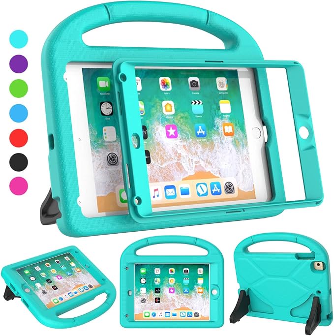 SUPLIK Kids Case for iPad mini 4/5 (7.9) Built-in Screen Protector Durable Shockproof Protective Cover with Handle Stand for 7.9 inch Apple iPad mini 4th/5th Generation Black