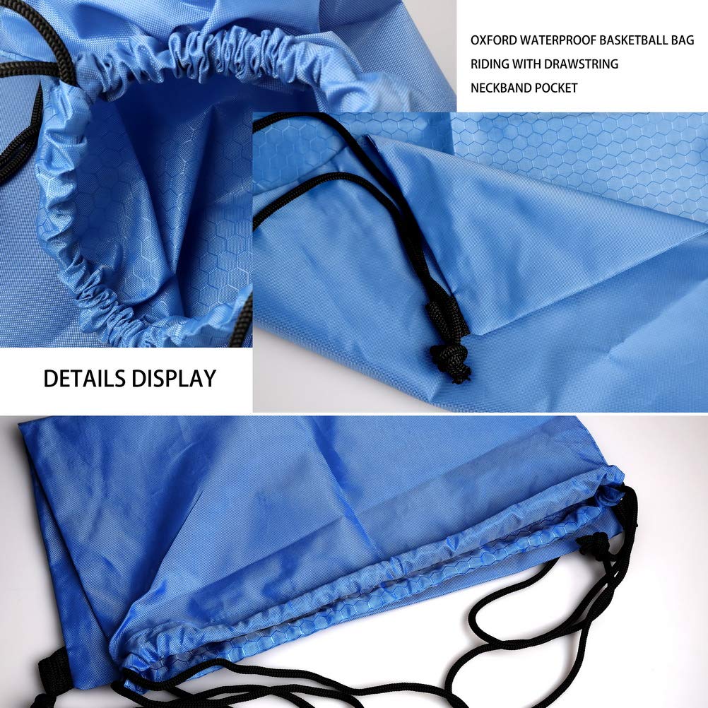 Drawstring Backpack Bag, Sports Gym Sackpack with Zipper Pocket-Deep Blue