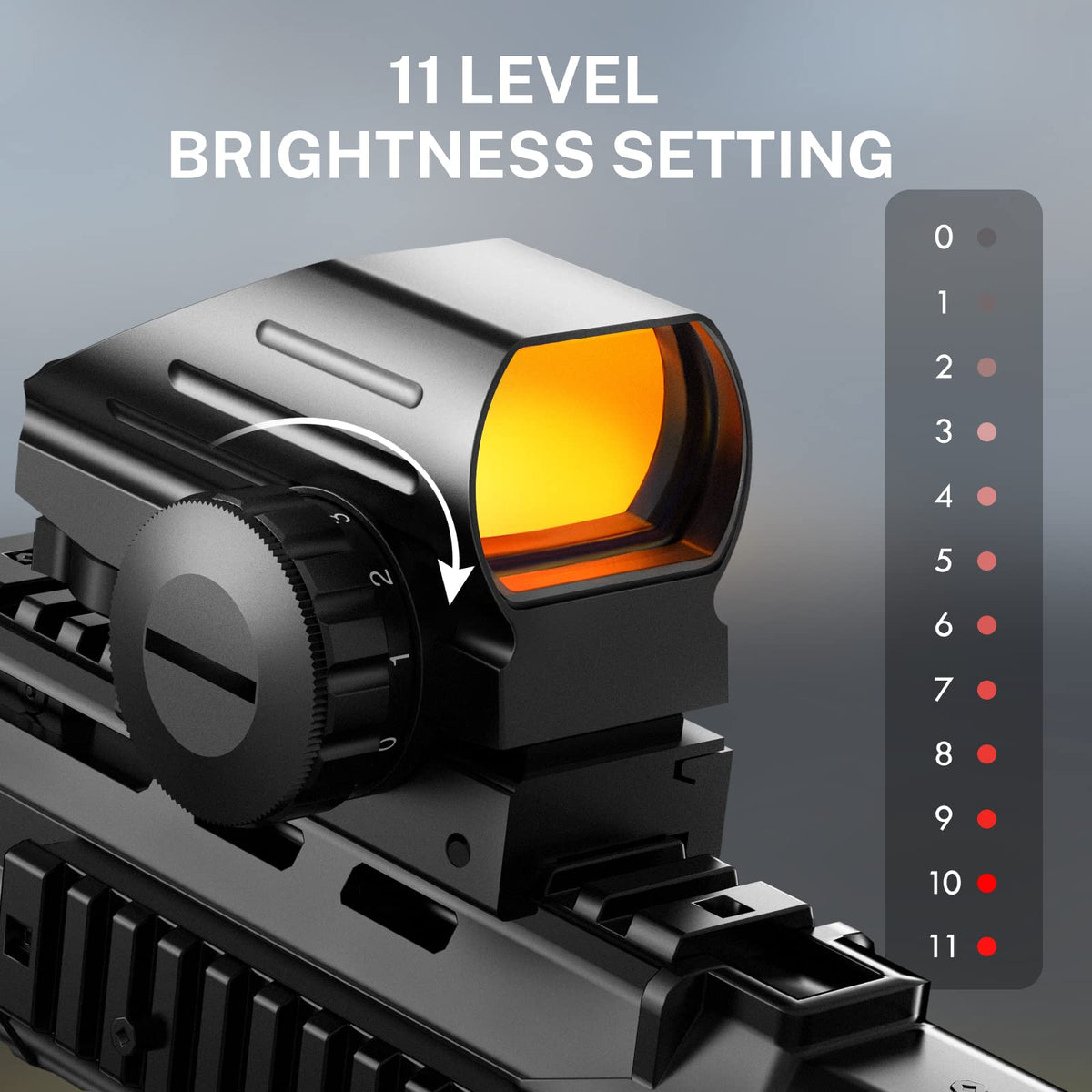EZshoot Reflex Sight with 4 Reticles Red Dot Sight, Reflex Holographic Optic Scope with 20mm Rail Mount ，Absolute Co-Witness