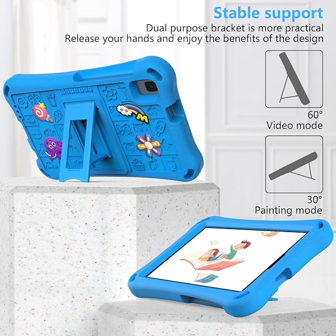 Case for iPad 10.2 Inch 2021/2020/2019/ iPad Pro 10.5 Inch/Air 3rd Gen (2019) Shoulder Strap Kickstand Children Friendly Anti-Scratch Shockproof Case Lightpurple