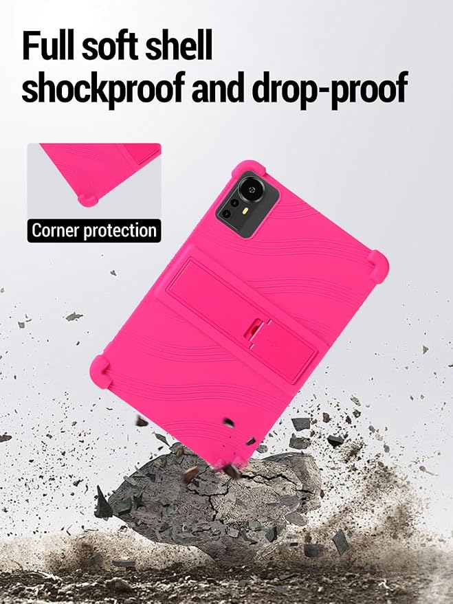for Bnegynng CP31M 10 inch Tablet Protective case Shockproof Lightweight Silicone Protective Cover with Stand Child-Friendly Protection Easy to Clean DesignBlack