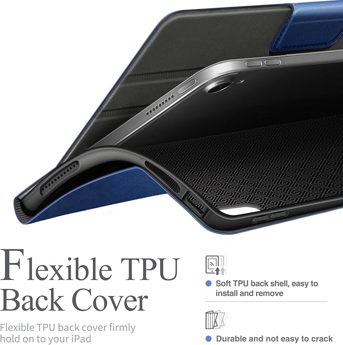 auaua Case for iPad (A16) 11th/10th Generation | with Pencil Holder Pocket Typing Angle Muti-Stand Magnetic Closure Auto Sleep/Wake