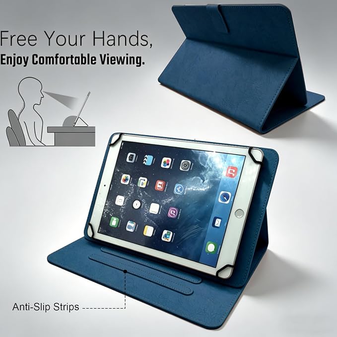 Dteck Universal Case (7.9 to 8.4) - Fold Stand Protective Flip Case for Apple iPad mini/Samsung Galaxy Tab 8.0 8.4 /Lenovo Tab 8 /onn. 100003561 8 Tablet Pro/Android Tablet 8 Inch (Blue Pink)