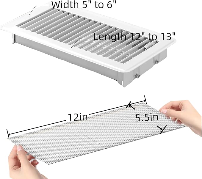 4 PCS White Magnetic Vent Covers-5.5x12 Magnetic Air Vent Covers
