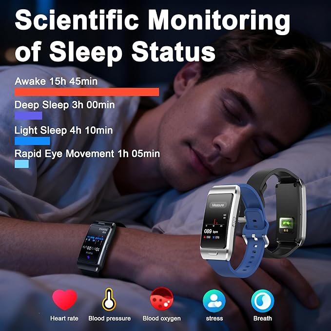 2-in-1 Smart Health Band with Built-in Bluetooth Earbuds, Fitness & Activity Tracker with Heart Rate & Sleep Monitor, Bluetooth Call Support, 1.57" HD Touchscreen for Daily Wellness (Black)