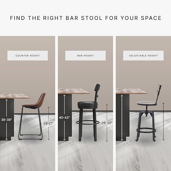 Signature Design by Ashley Caitbrook Casual Counter Height Dining Table and Upholstered Bar Stools with Nailhead Trim, Set of 7, Gray