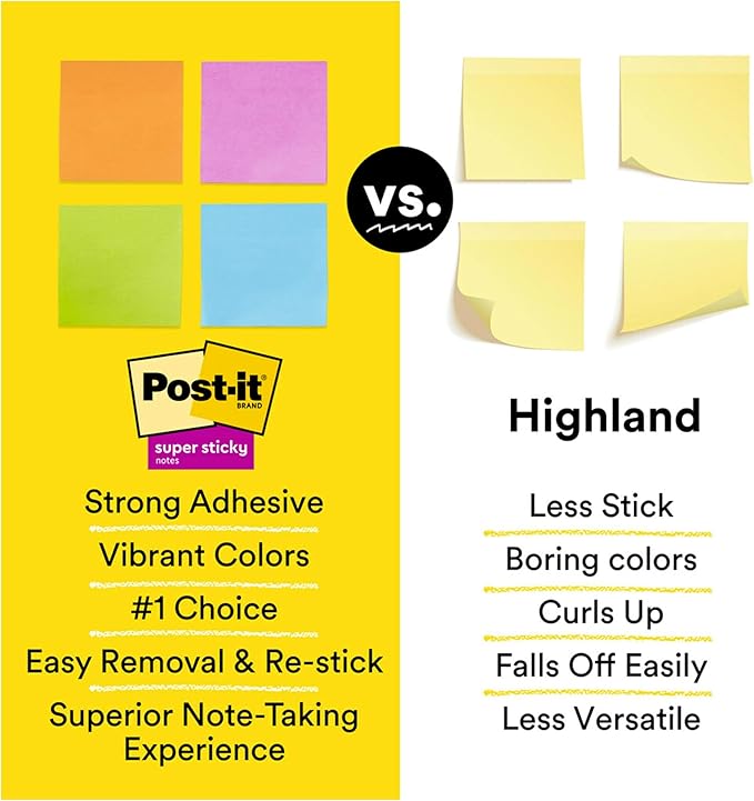 Post-it Super Sticky Notes Value Pack, 24 Pads, Convenient School Bus Carry and Storage Case, 2X The Sticking Power, 3x3 in, Bright Colors (Orange, Pink, Blue, Green, Yellow), Recyclable (654-24SSBUS)