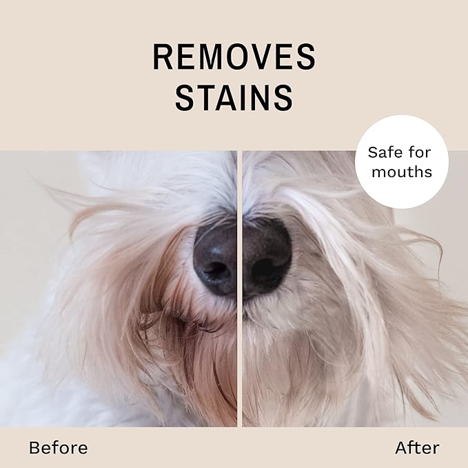 Eye Envy Beard Stain Remover Spray for Dogs/Cats. 100% Natural, Safe. Remove Stains from Drooling, Saliva, Food, Runoff from Tearing. Treats The Cause. Removes Odors. Keeps Dog Beards Clean. 4oz