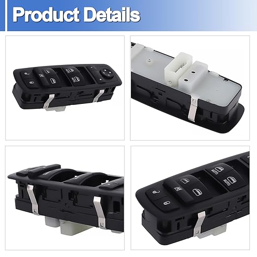 68289802AA Master Power Window Switch Front Left Driver Side Fits for 2016-2023 Dodge Durango 2016-2021 Grand Cherokee Replace 68289802AB, 68319802AA