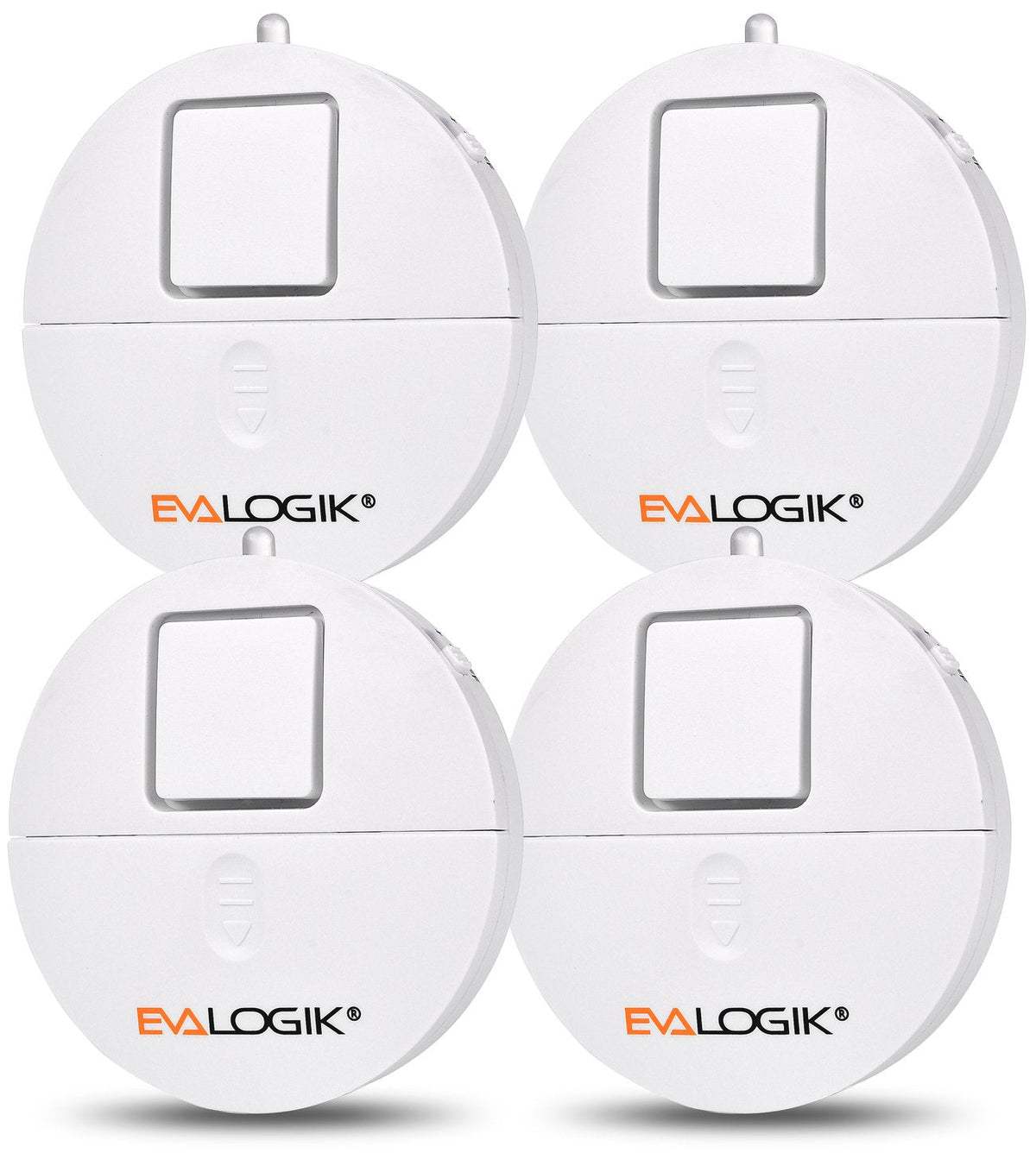 EVA LOGIK Modern Ultra-Thin Window Alarm with Loud 120dB Sound and Vibration Sensors Compatible with Virtually Any Window, Glass Break Alarm Perfect for Home, Office, Dorm Room- 4 Pack
