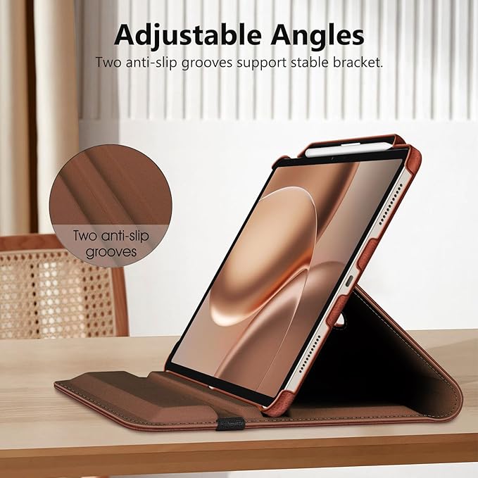 Fintie Rotating Case for iPad Air 13-inch M4/M3/M2 (2026/2025/2024) | 360° Swivel Stand Landscape &amp Portrait Viewing Shockproof Protective Cover Pencil Holder Auto Sleep/Wake Black