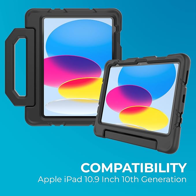 Gumdrop FoamTech Rugged case Fits Apple iPad 11th Generation (A16) &amp 10th Gen 10.9 inch Drop Tested Cover - Black