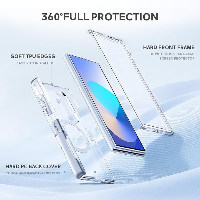 for Samsung Galaxy Z Fold7 Case [Compatible with Magsafe] [Invisible Kickstand &amp HD Screen Protector] Protective Phone Case for Samsung Galaxy Z Fold 7 Black
