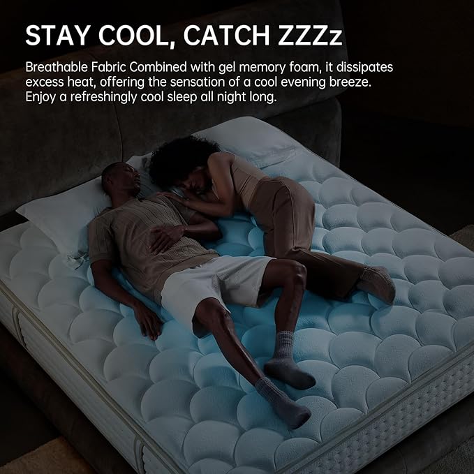 Full Mattress,Full Size Mattress,12 Inch in a Box,Superior Hybrid with Memory Foam for Extra Lumbar Support,100 Night Trial,Maximum Support,Zoned Spring, Firm (12 Inch, Full)