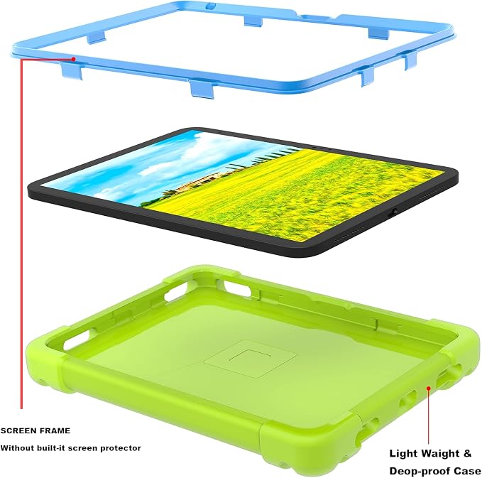 AKABEILA Compatible with Amazon Fire HD 8 2020/2022 Tablet Case，Rugged Kids Case with Stand Lightweight Shockproof Kids Friendly Tablet Cover Black