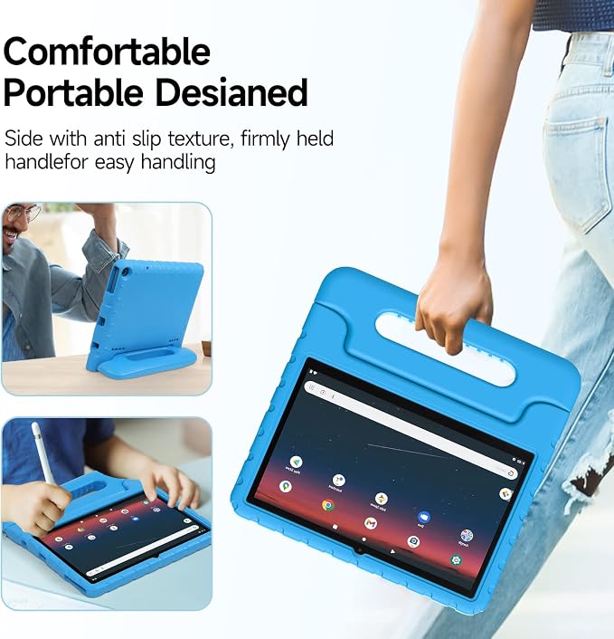 Kids Case for Onn 10.1 2022 Gen3 ShockproofHandle StandBlue | Kid‑friendlyLight Weight Shock Proof Cover CASE for Walmart Onn 10.1 Gen 3 tablet 2022 ReleaseModel:100071485