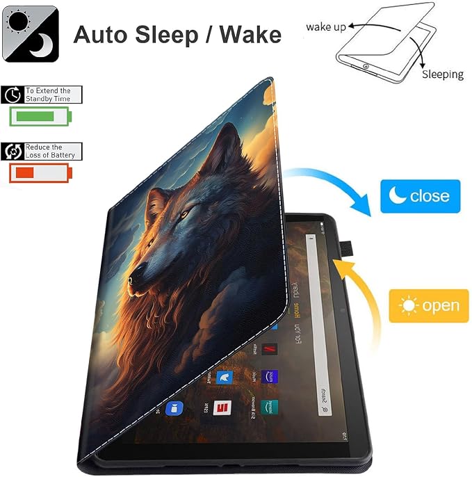 Case for Amazon Kindle Fire Max 11 Case (13th Gen 2023 Release) 11，Slim Fit Foldable Standing Cover Case with Auto Sleep/Wake for Fire 11 Max Tablet，Skull and Fire