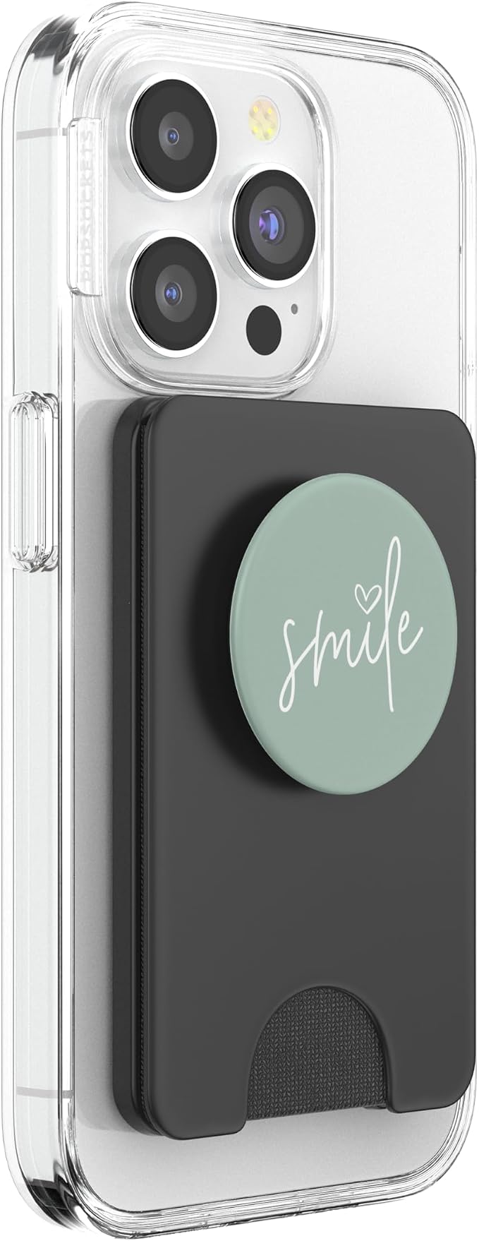 Smile Positive Inspirational Quote - Pastel Sage Green PopSockets Adhesive PopGrip