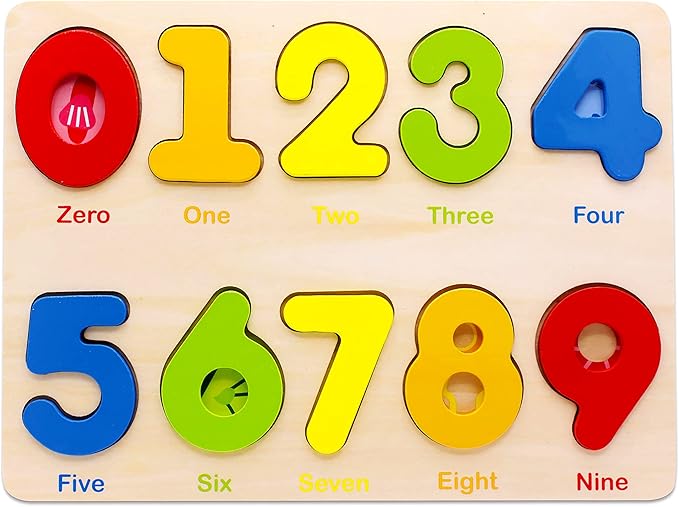 Aile Wooden Preschool Learning Number Puzzles Toys for Kids Age 2-4， Educational Toys.