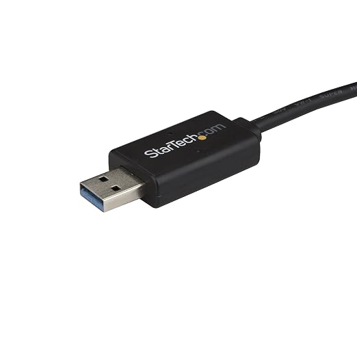 StarTech USB-C to USB Data Transfer Cable Mac/Windows 2m (USBC3LINK) | USB 3.0 5Gbps USB Powered PCLinq software preloaded Windows Easy Transfer to Windows 8 Activity LED