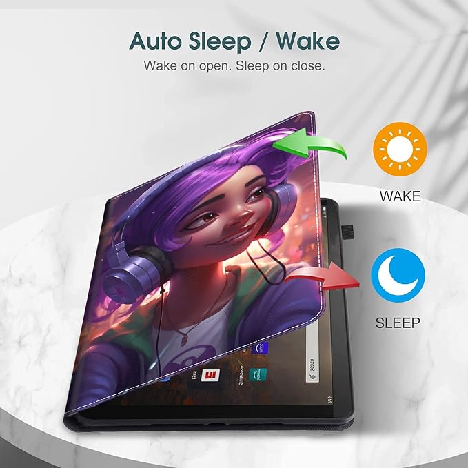 Case for All-New Amazon Fire HD 10 and 10 Plus Tablet (13th/11th Generation 2023/2021 Release) 10.1 - Slim Fit Standing Cover with Auto Sleep/Wake，Wolf