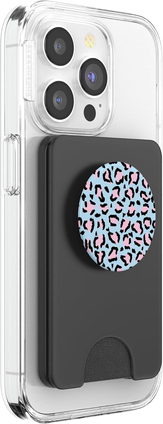 Blue Pink Leopard Print Pattern PopSockets PopGrip for MagSafe